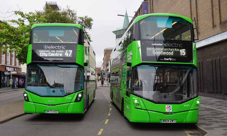 Arriva Midlands 8008 & First Leicester 36629 Wright Streetdeck Electroliners